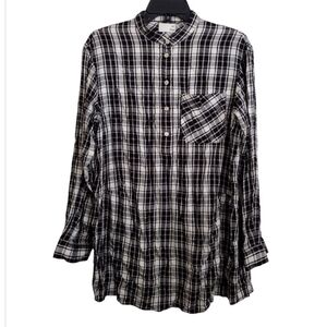 Aritzia Wilfred Free Black And White Plaid Top Size Small